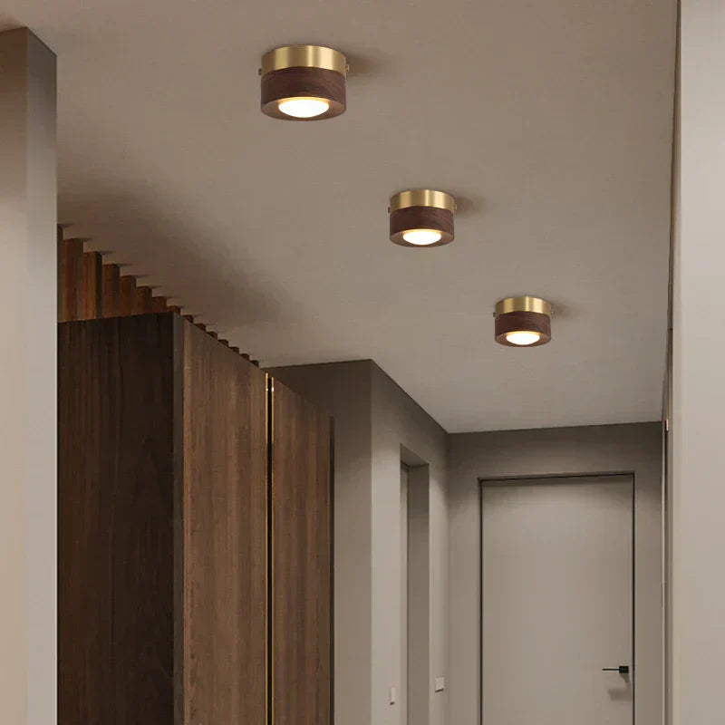 LumiNoyer - Lampe de plafond en noyer LED
