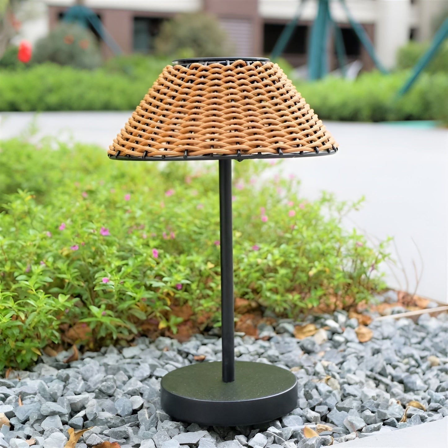 Lampadaire de table solaire GardenWoven élégant - Résistant aux intempéries & Économe en énergie