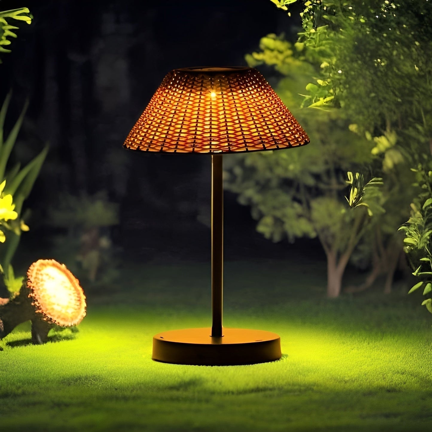 Lampadaire de table solaire GardenWoven élégant - Résistant aux intempéries & Économe en énergie