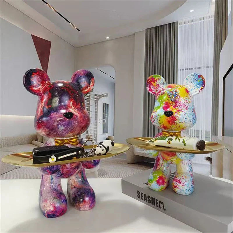Floroux - Figurine de ours graffiti rangement pour clés