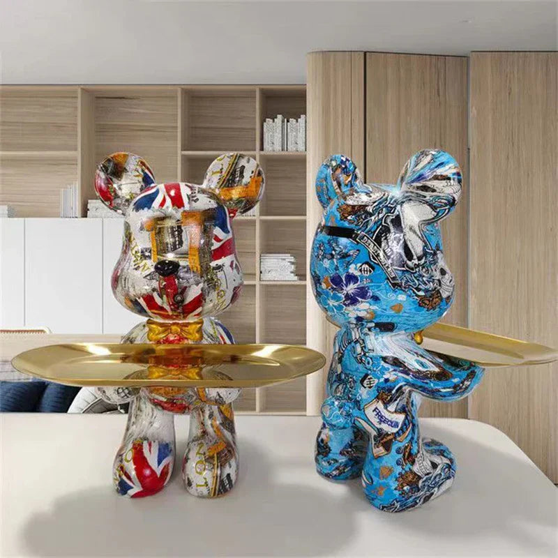 Floroux - Figurine de ours graffiti rangement pour clés