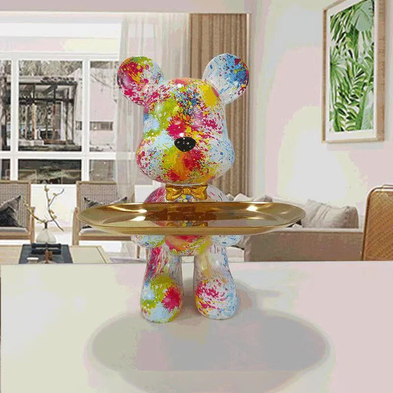 Floroux - Figurine de ours graffiti rangement pour clés