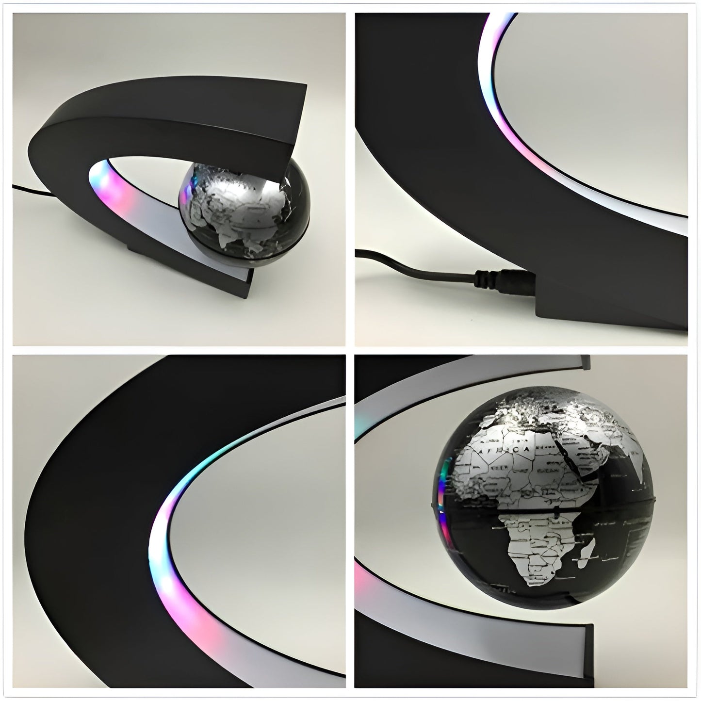 Boule du monde flottante magique avec éclairage LED et touche éducative
