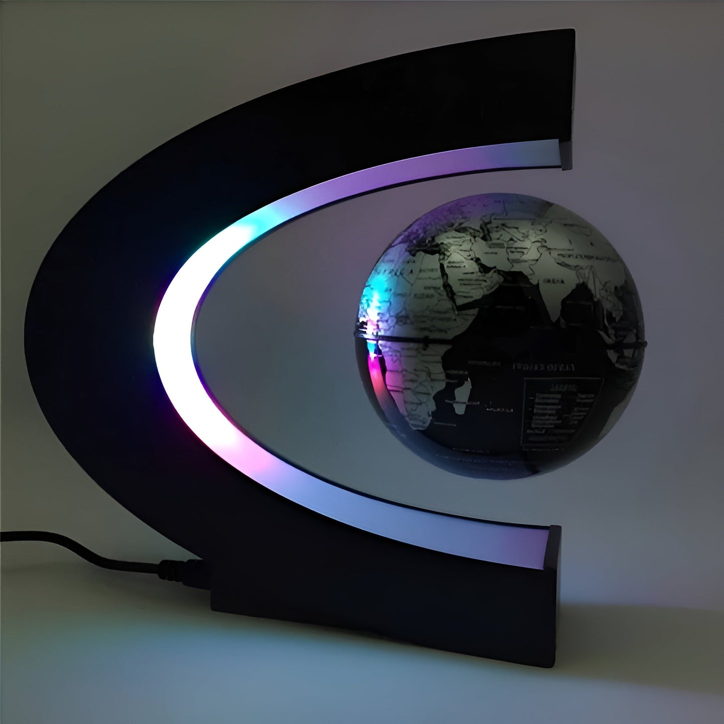 Boule du monde flottante magique avec éclairage LED et touche éducative