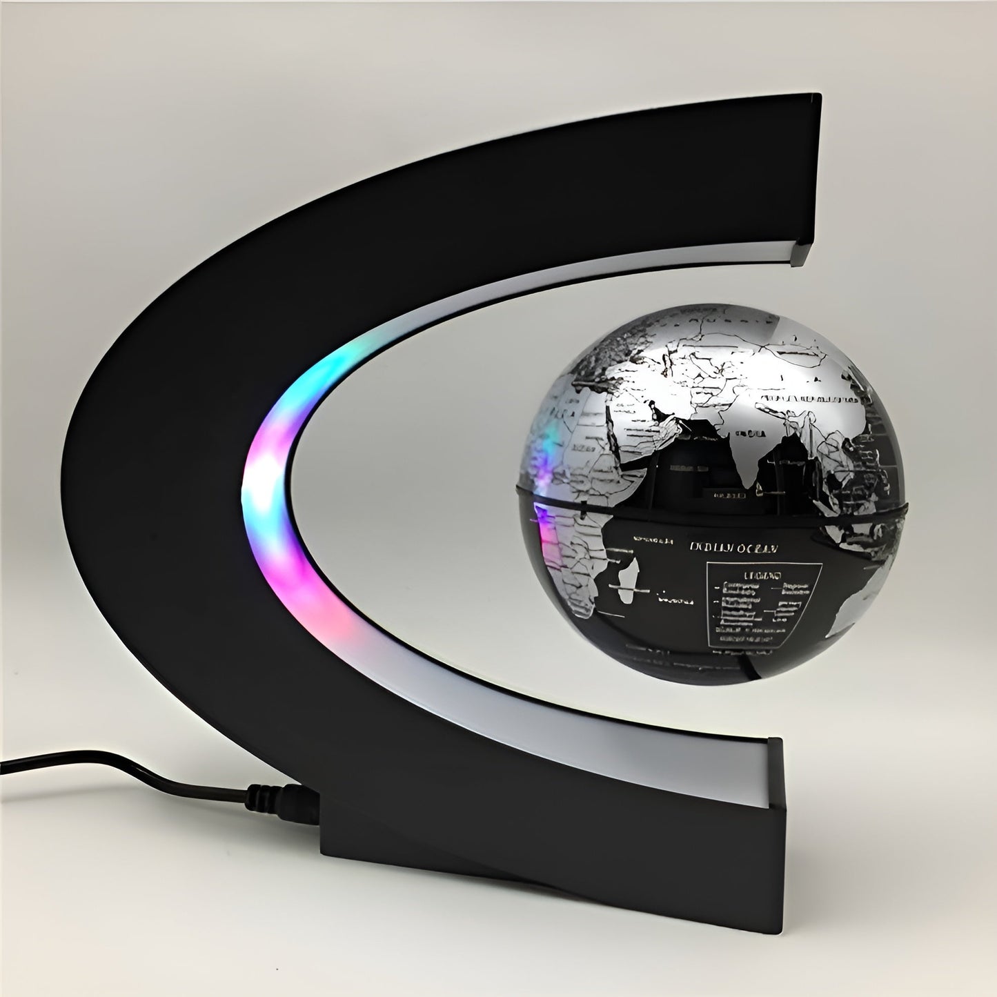 Boule du monde flottante magique avec éclairage LED et touche éducative