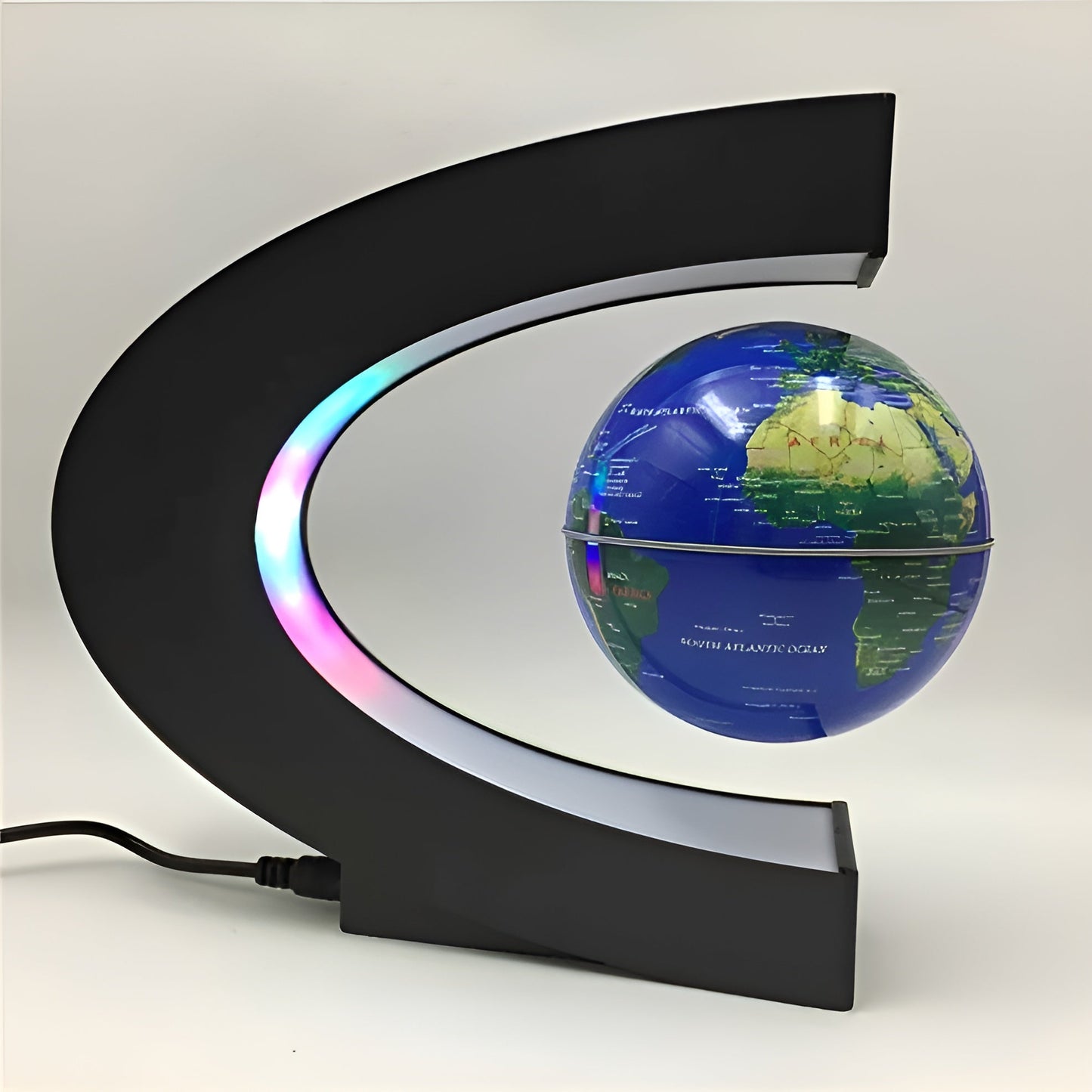 Boule du monde flottante magique avec éclairage LED et touche éducative