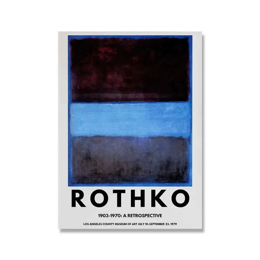 Affiche rétrospective Mark Rothko provenant de divers musées