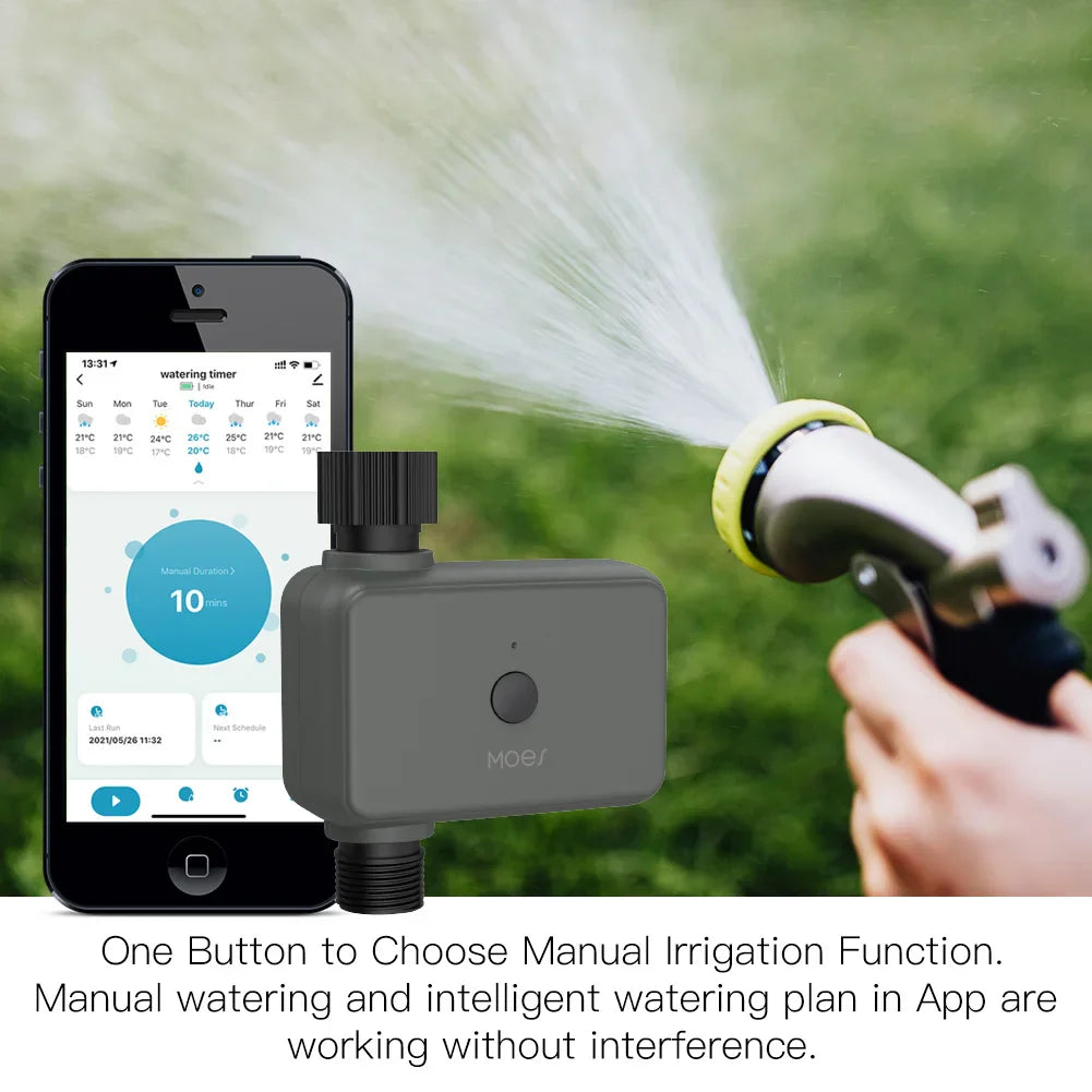 Vanne d'irrigation automatique à minuterie Tuya Smart - Minuteur d'eau programmable WiFi Bluetooth via les applications SmartLife Google Alexa