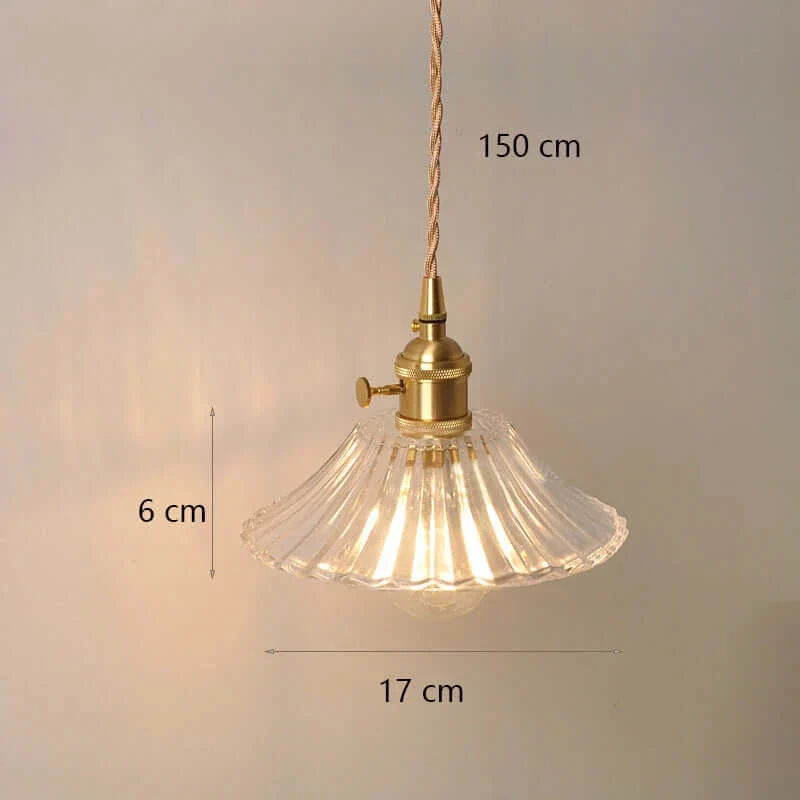 Suspension de fleurs en verre teinté classique en cuivre +