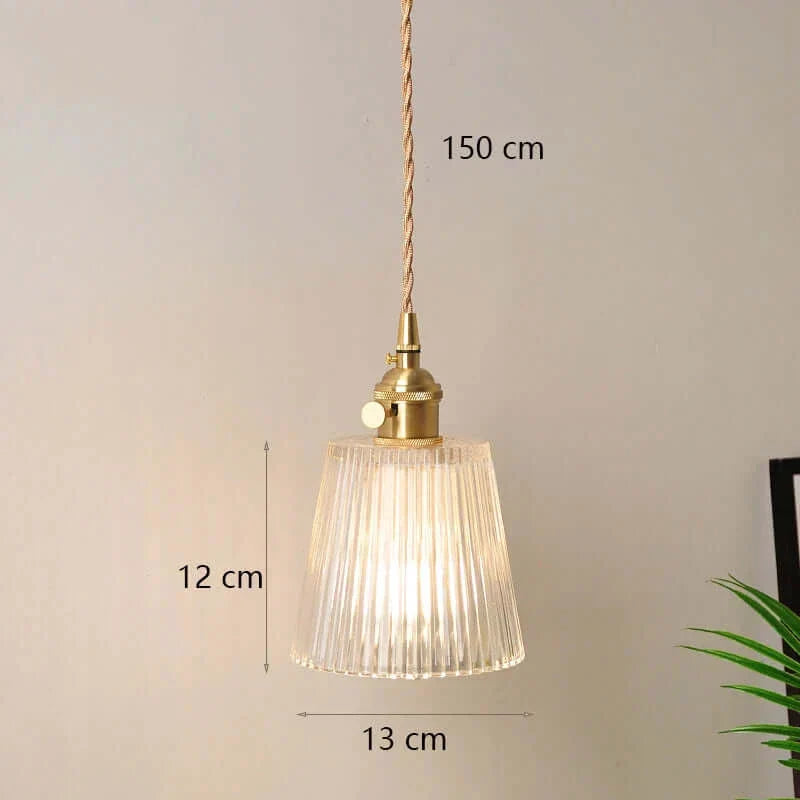 Suspension de fleurs en verre teinté classique en cuivre +