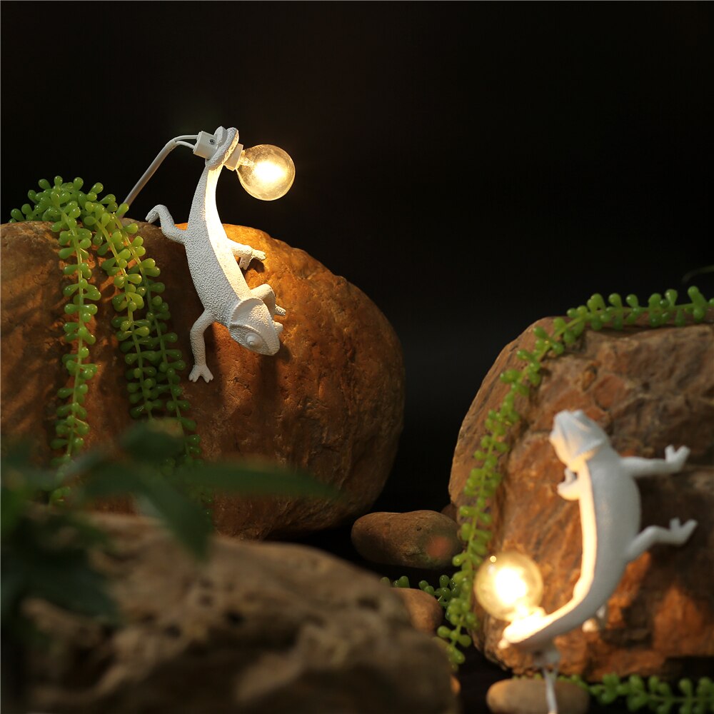Floroux – Lampe de table stylée en forme de lézard pour une lueur confortable et artistique