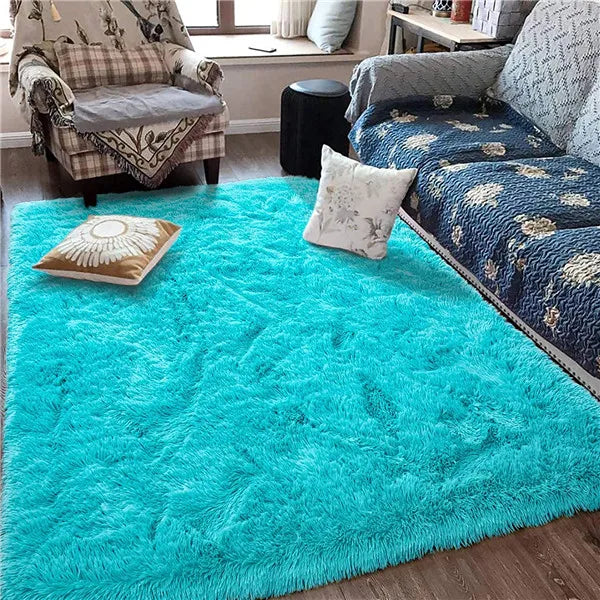 Tapis en peluche à haute pile – Tapis doux et antidérapant pour la chambre des enfants et le salon