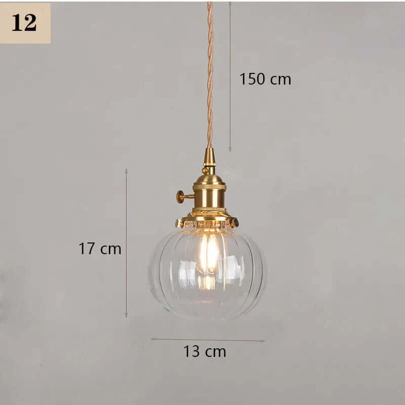 Suspension de fleurs en verre teinté classique en cuivre +