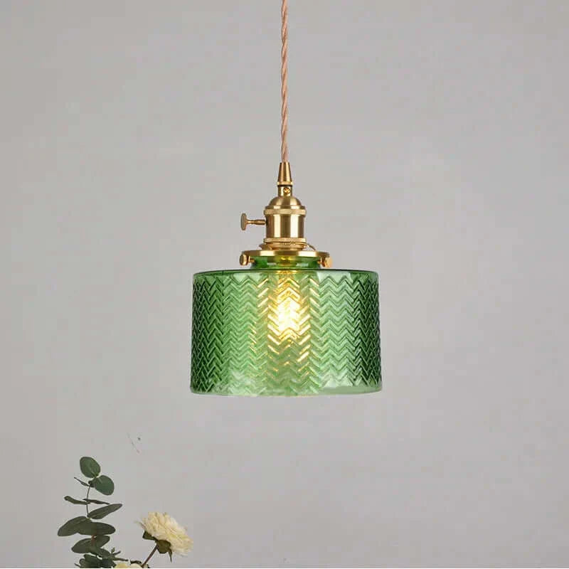 Suspension de fleurs en verre teinté classique en cuivre +