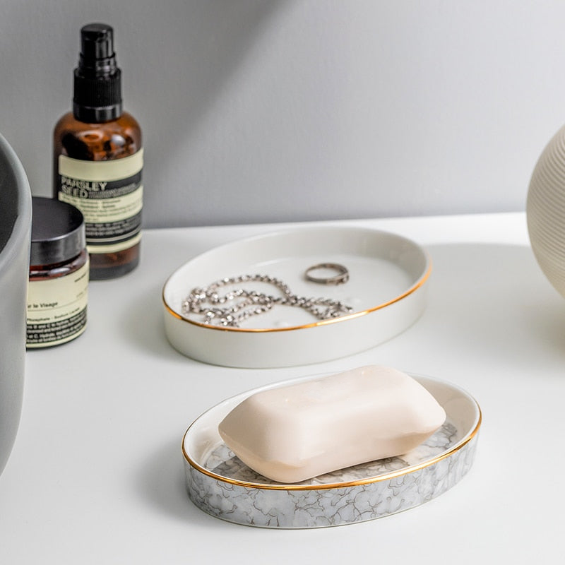 Porte-savon "Julia" en céramique et porcelaine