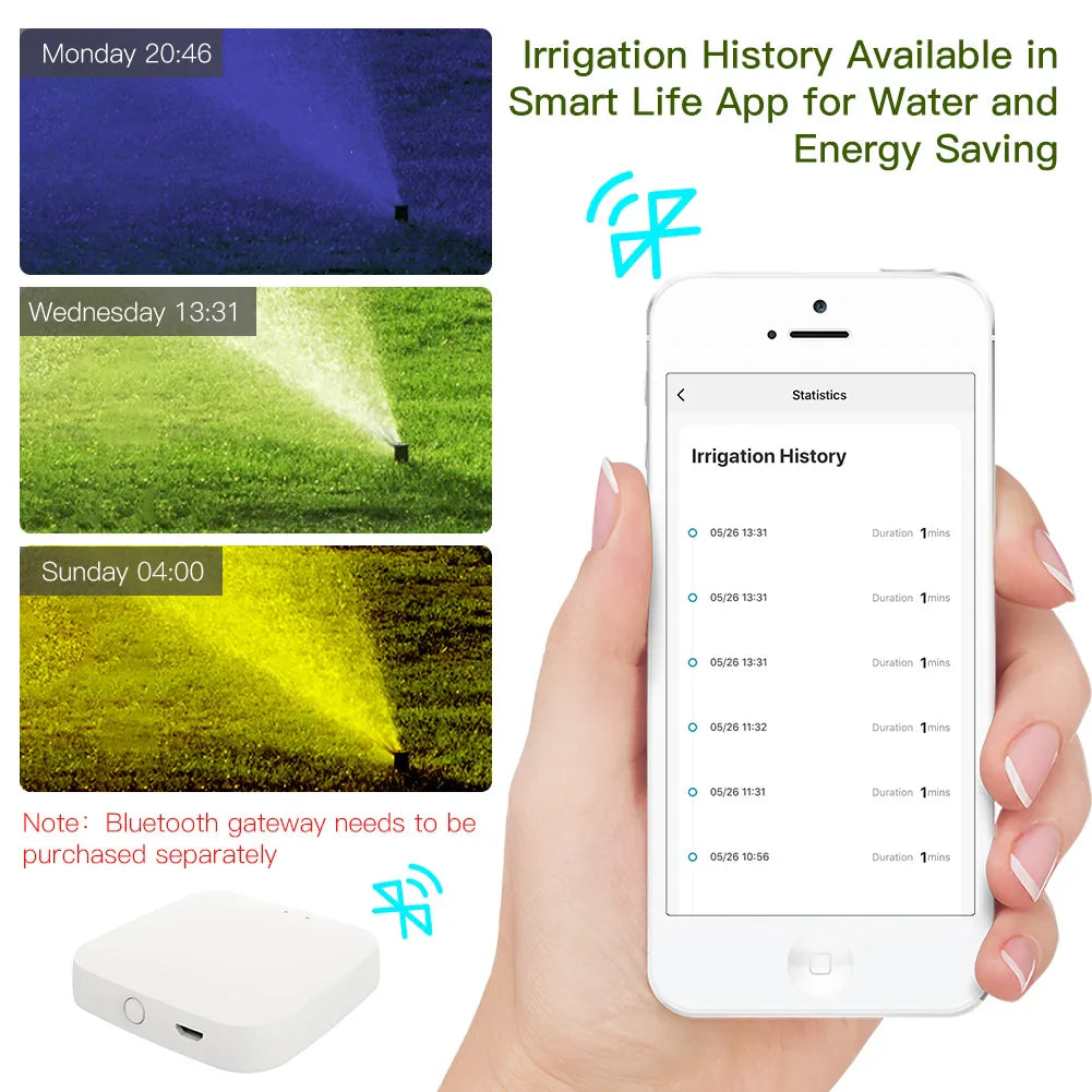 Vanne d'irrigation automatique à minuterie Tuya Smart - Minuteur d'eau programmable WiFi Bluetooth via les applications SmartLife Google Alexa