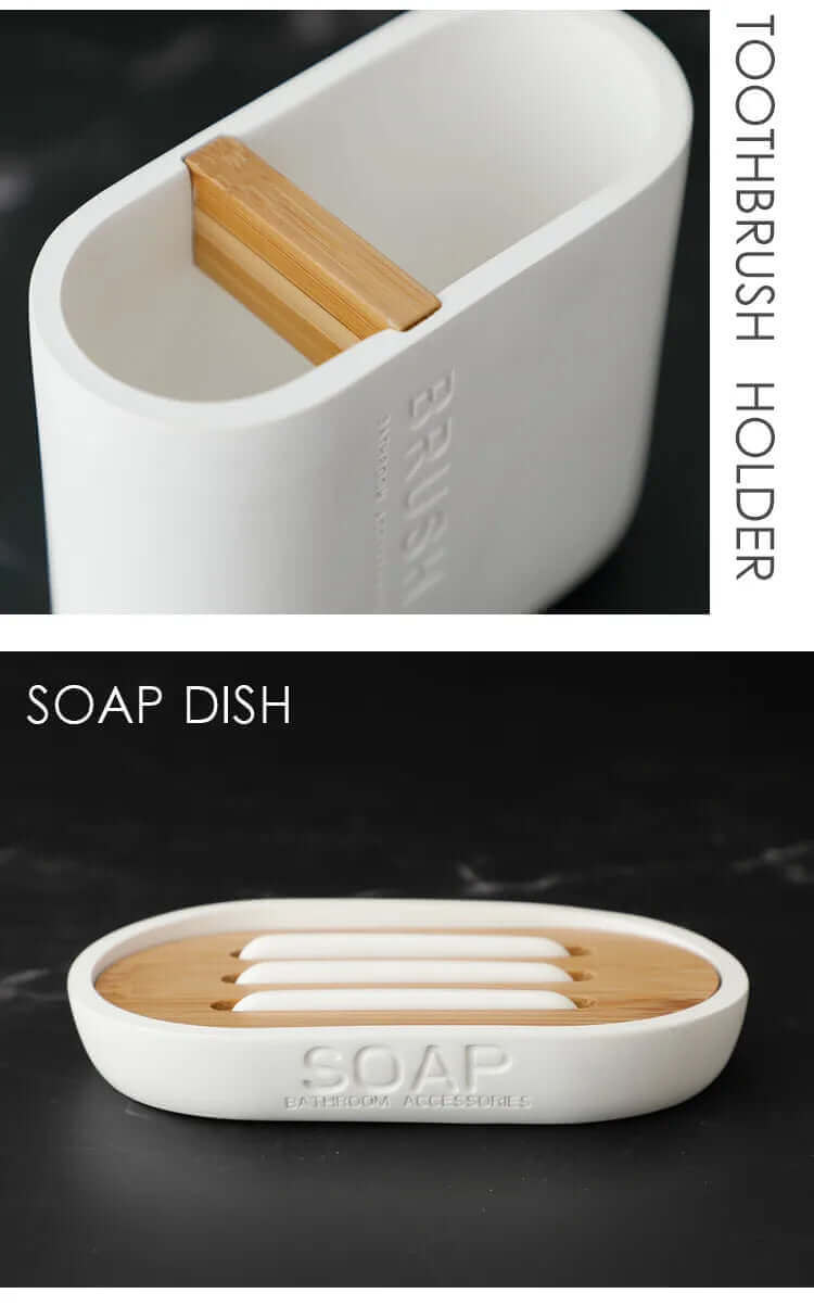 Ensemble d'accessoires de salle de bain design en noir ou blanc