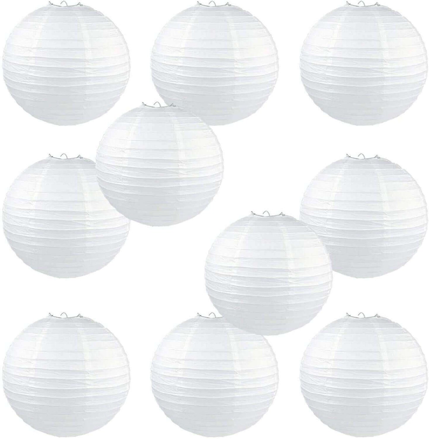 Lampions en papier de riz traditionnels (ensemble de 10)