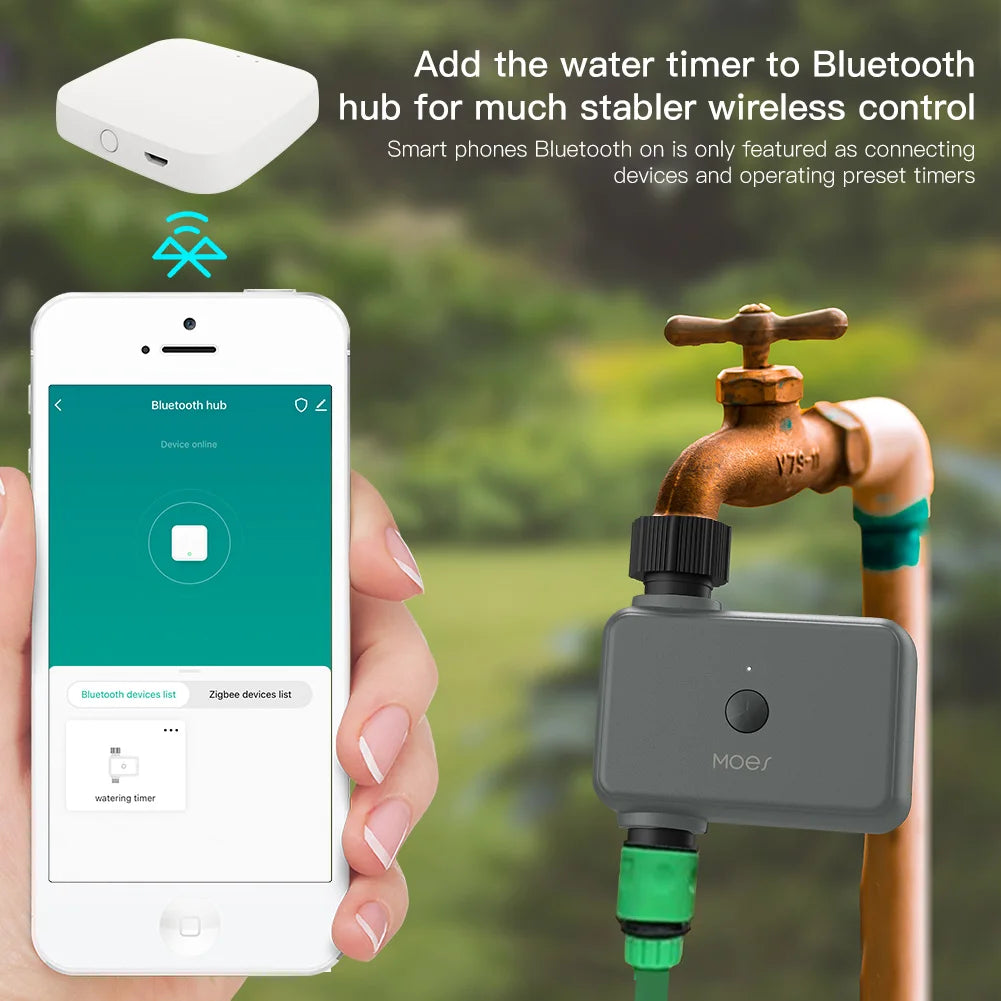 Vanne d'irrigation automatique à minuterie Tuya Smart - Minuteur d'eau programmable WiFi Bluetooth via les applications SmartLife Google Alexa