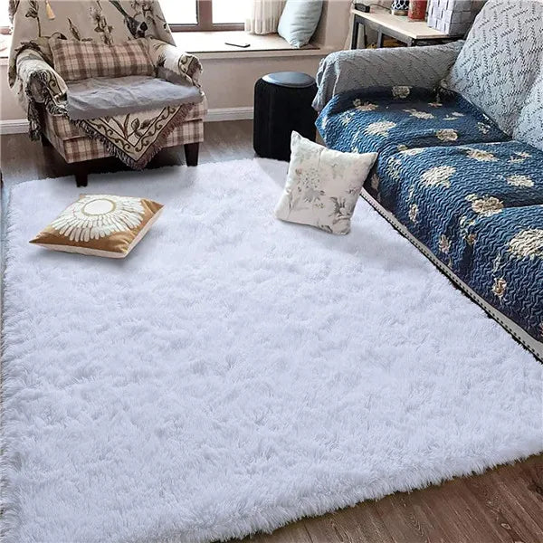 Tapis en peluche à haute pile – Tapis doux et antidérapant pour la chambre des enfants et le salon