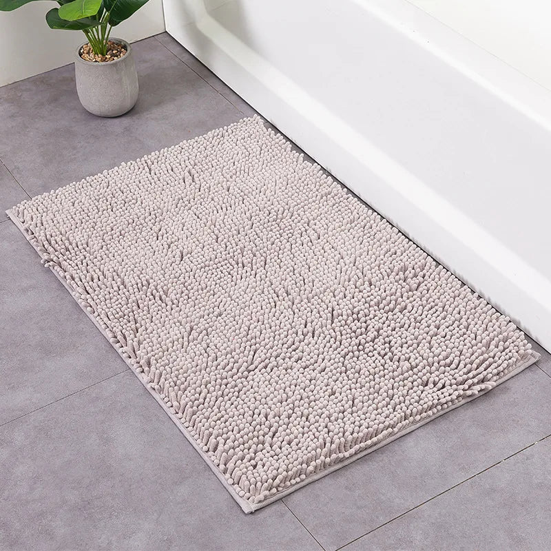Tapis de bain en chenille de haute qualité, absorbant l'eau, antidérapant et lavable