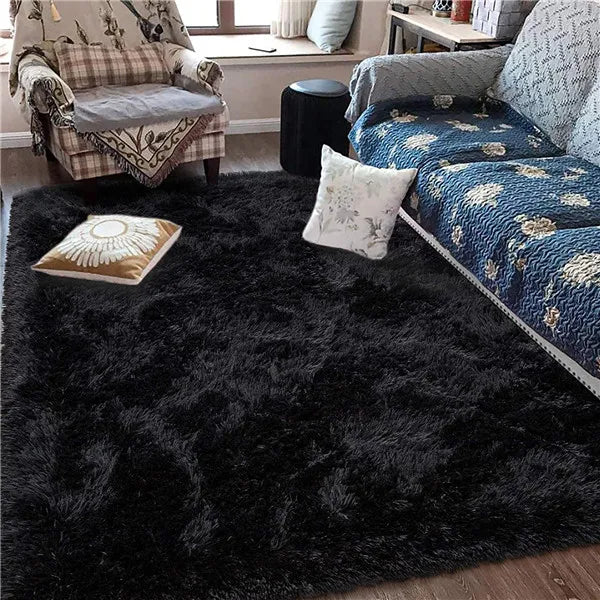 Tapis en peluche à haute pile – Tapis doux et antidérapant pour la chambre des enfants et le salon