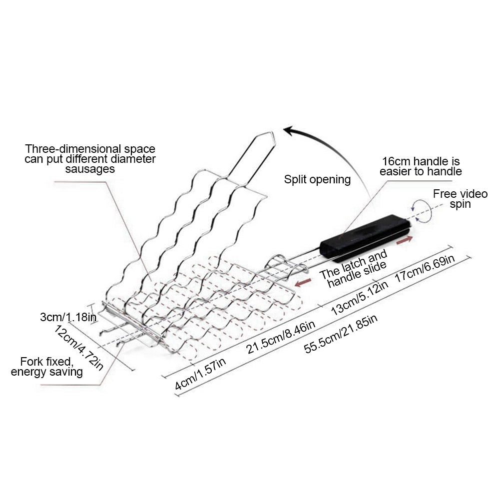 Floroux Sausage Support Barbecue Rack | Perfect Grilling Experience | Stable & Versatile | For Grill and BBQ Enthusiasts
