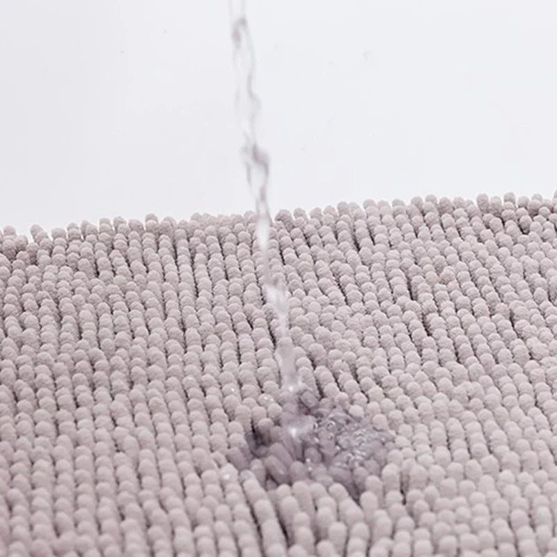 Tapis de bain en chenille de haute qualité, absorbant l'eau, antidérapant et lavable
