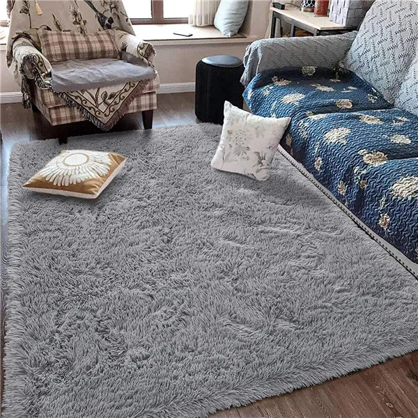 Tapis en peluche à haute pile – Tapis doux et antidérapant pour la chambre des enfants et le salon