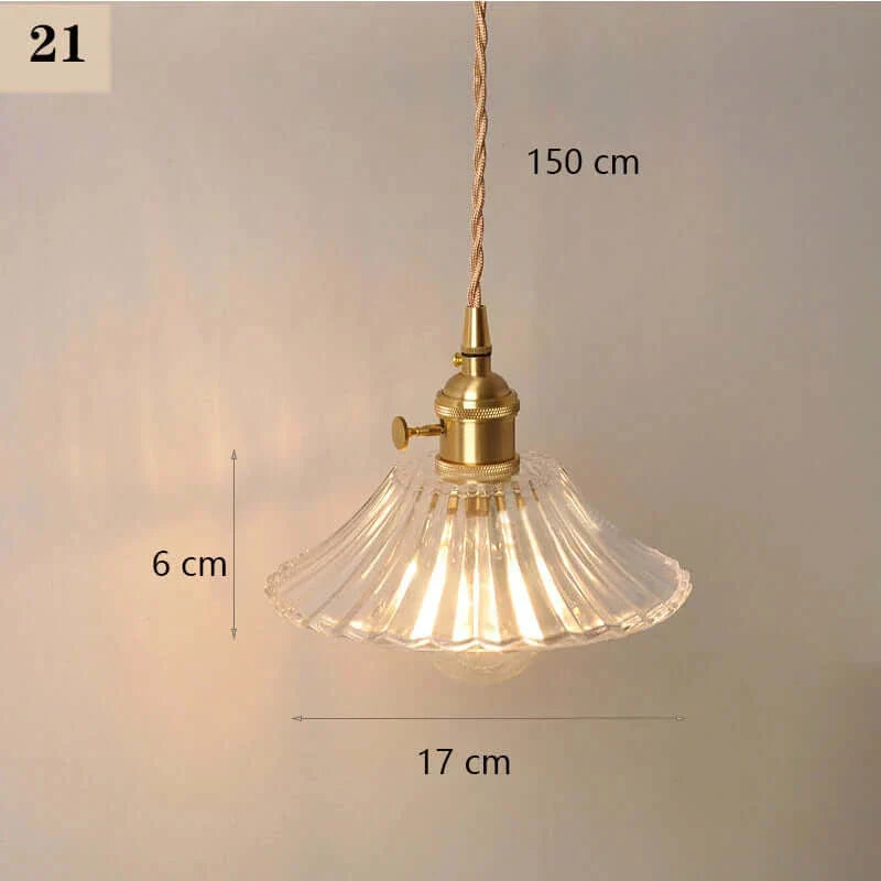 Suspension de fleurs en verre teinté classique en cuivre +