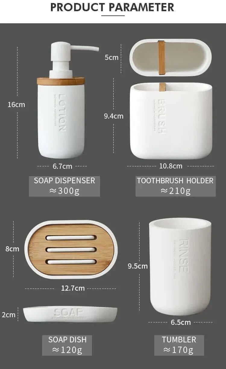 Ensemble d'accessoires de salle de bain design en noir ou blanc