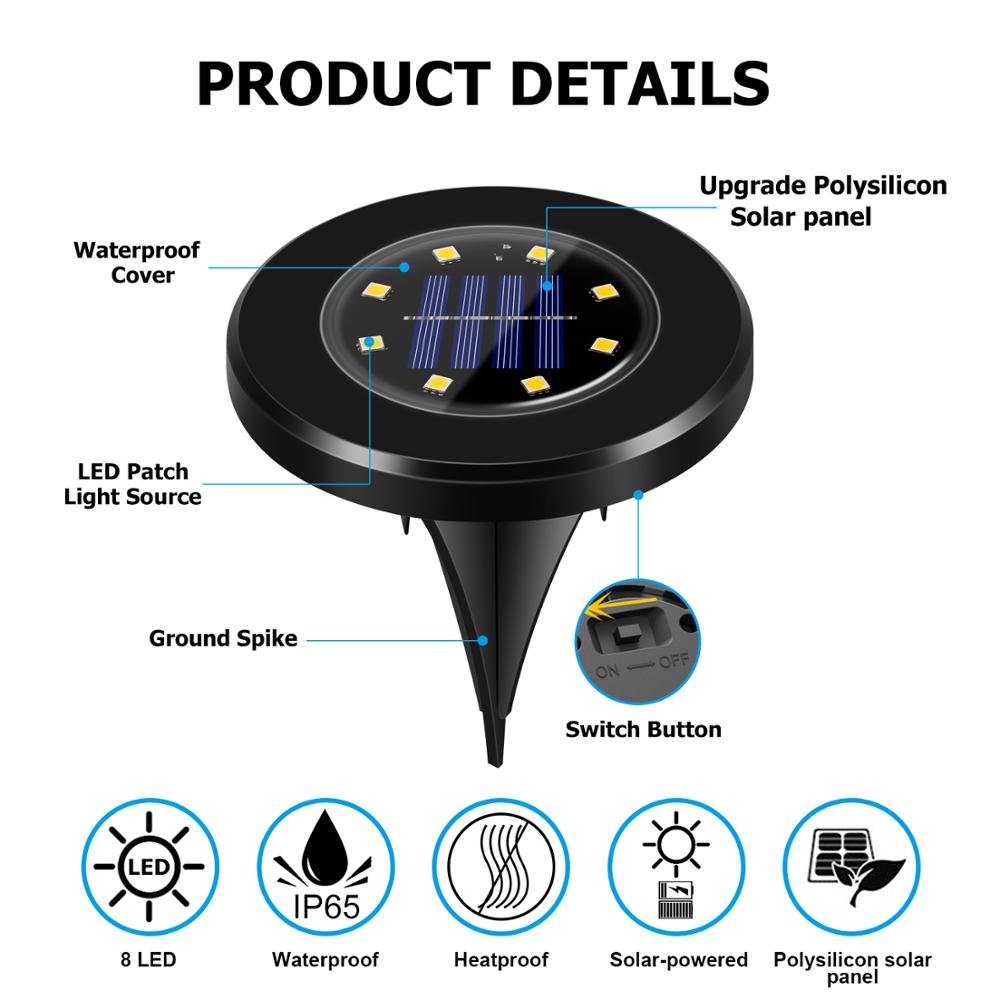 Luminaires solaires LED de jardin Deluxe (édition noire) - Créez une atmosphère agréable dans votre jardin !