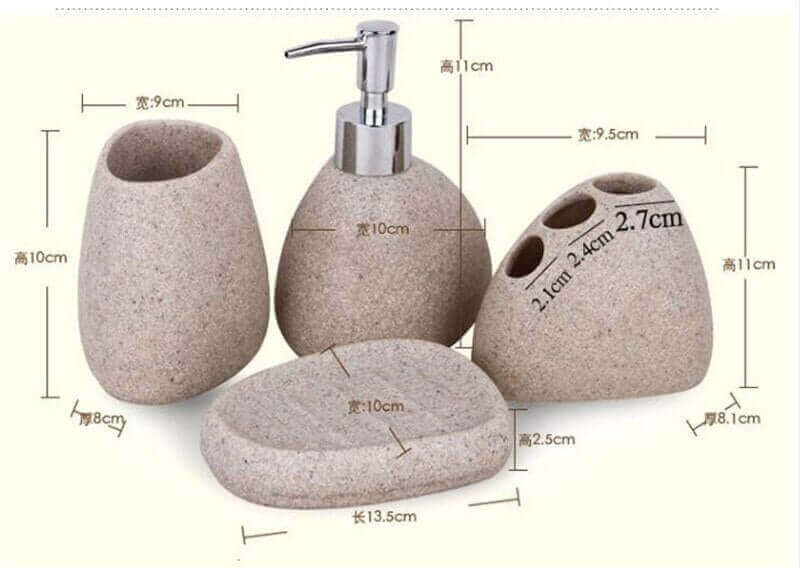 Accessoires de salle de bain en terrazzo multicolores