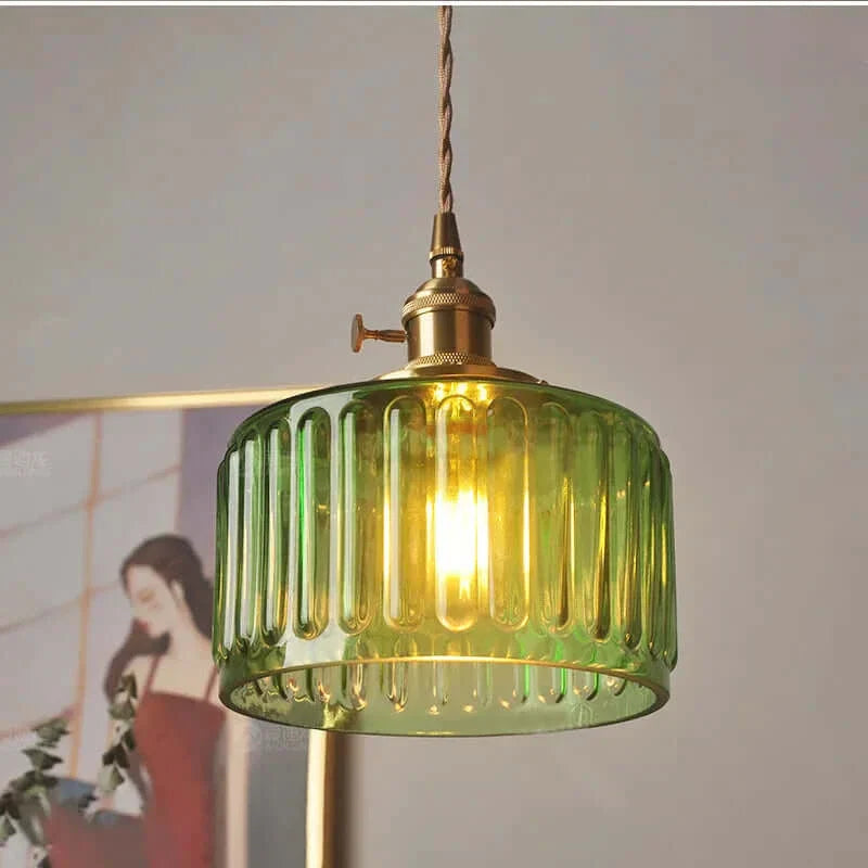 Suspension de fleurs en verre teinté classique en cuivre +