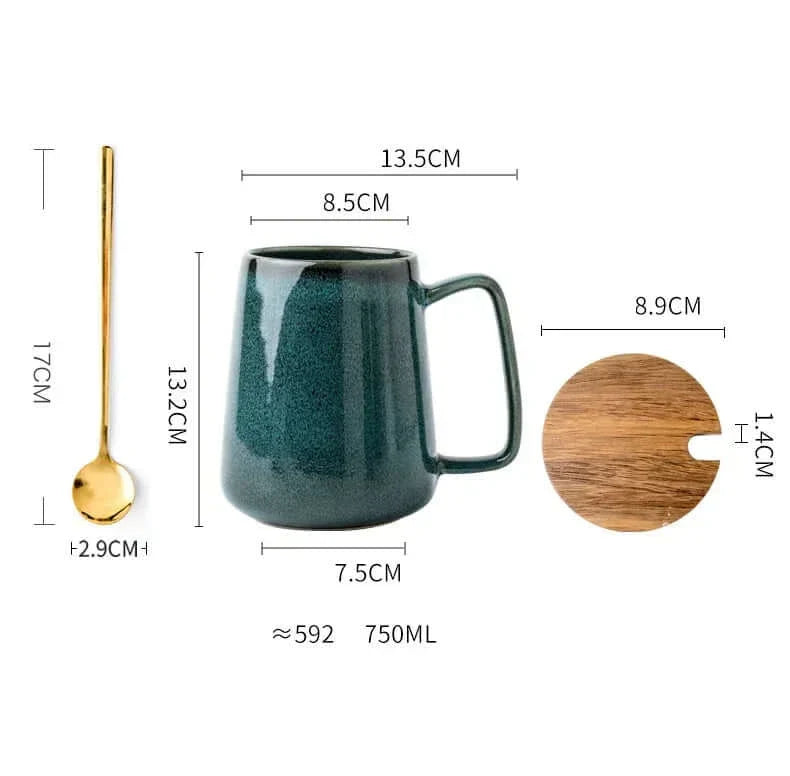 700ml Très grande tasse en céramique contemporaine