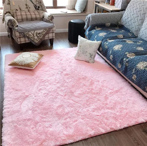 Tapis en peluche à haute pile – Tapis doux et antidérapant pour la chambre des enfants et le salon