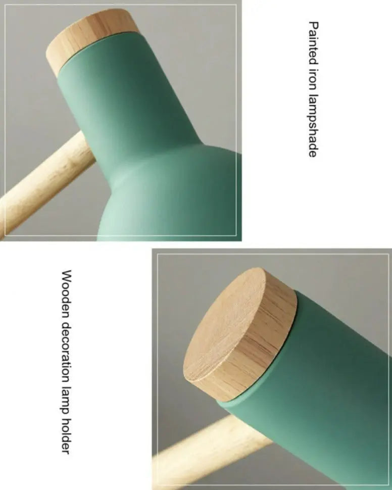NordicGlow - Lampe de Bureau en Bois Style Scandinave