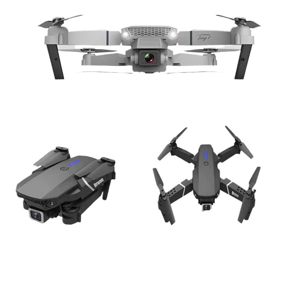Floroux - E88 Pro Drone 4k HD Double Caméra RC VR 3D Longue Durée de Vie de la Batterie Trajectoire de Vol Vol FPV Mini Drone