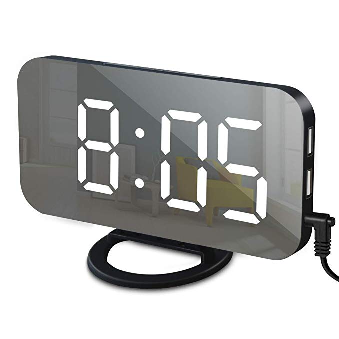 Réveil LED numérique miroir