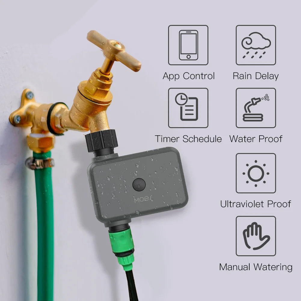 Vanne d'irrigation automatique à minuterie Tuya Smart - Minuteur d'eau programmable WiFi Bluetooth via les applications SmartLife Google Alexa
