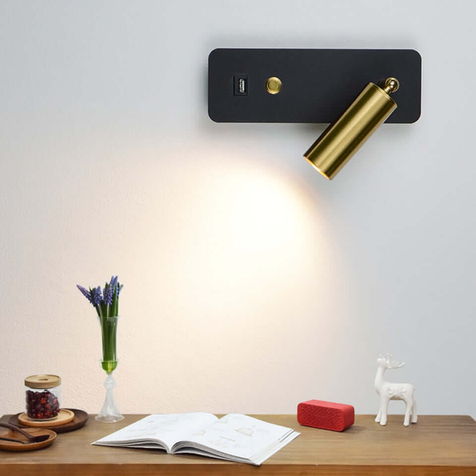 Applique murale avec interrupteur et prise USB