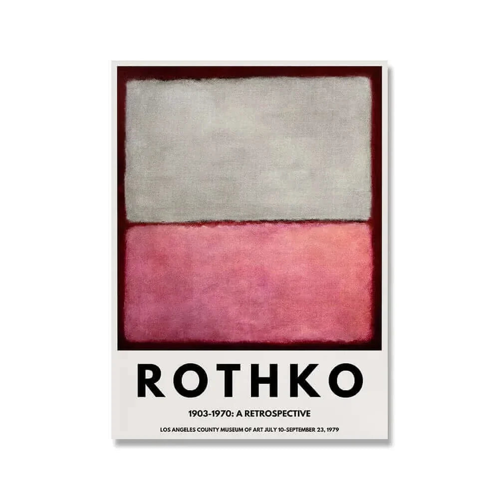 Affiche rétrospective Mark Rothko provenant de divers musées