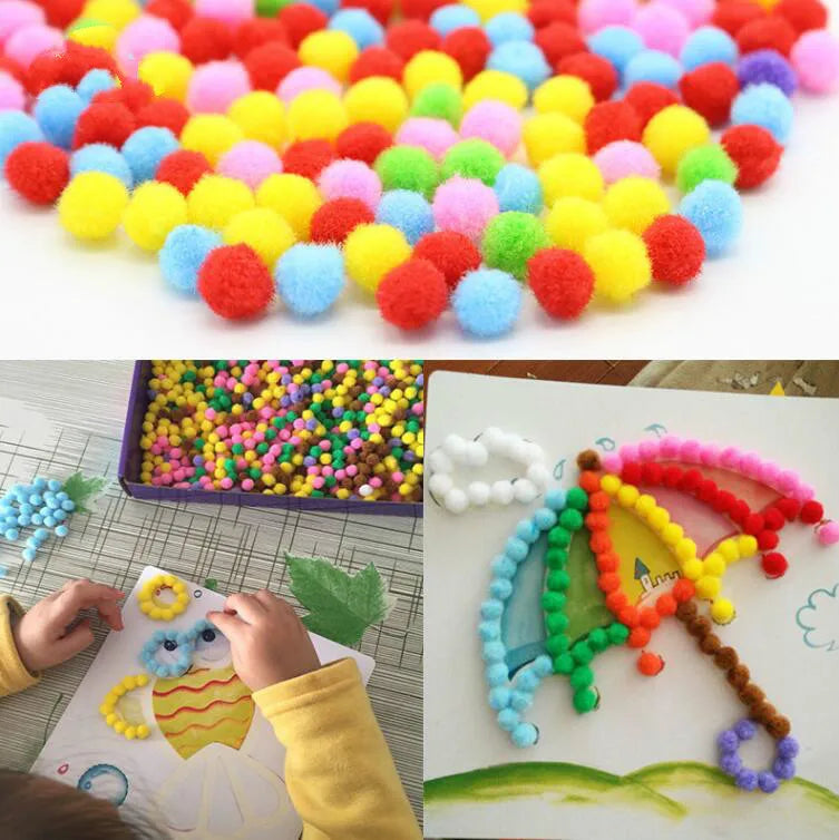 Ensemble de peinture en peluche créatif DIY pour enfants - Artisanat éducatif en cartoon, matériel fait main, puzzles amusants pour les enfants