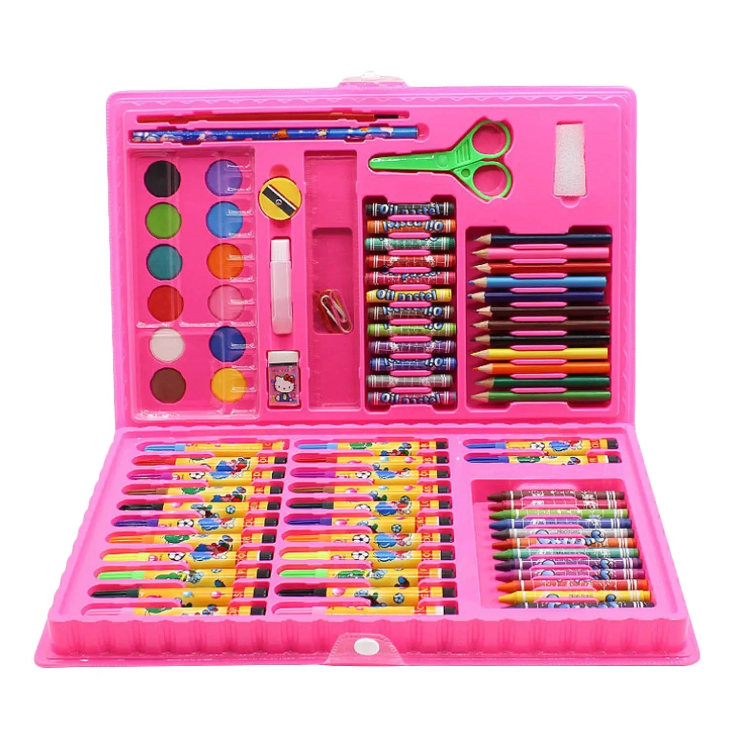Ensemble d'art pour enfants de 86 pièces - Crayons de couleur, marqueurs, crayons et pinceaux pour le jeu créatif - Idéal pour les cadeaux de maternelle et une utilisation à domicile