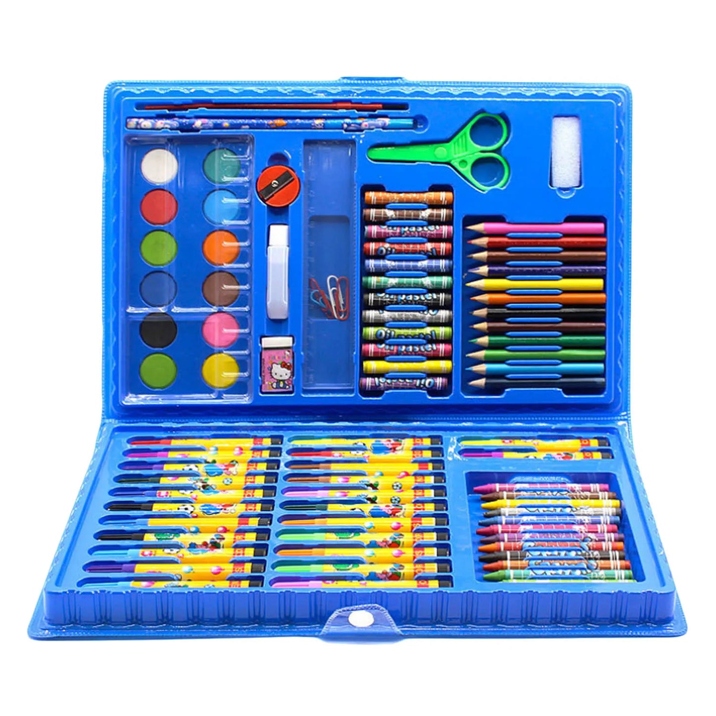 Ensemble d'art pour enfants de 86 pièces - Crayons de couleur, marqueurs, crayons et pinceaux pour le jeu créatif - Idéal pour les cadeaux de maternelle et une utilisation à domicile