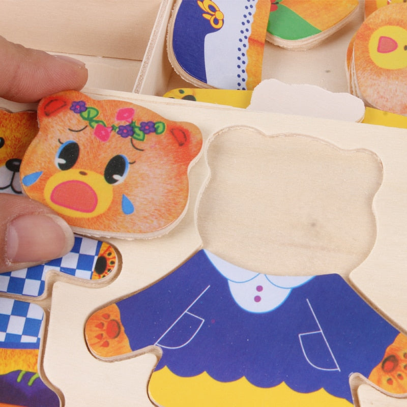 DressUpBear - Puzzle en bois créative pour enfants
