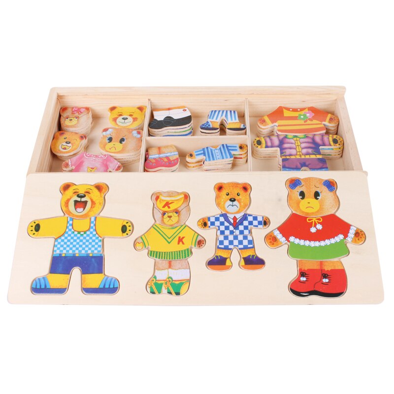 DressUpBear - Puzzle en bois créative pour enfants