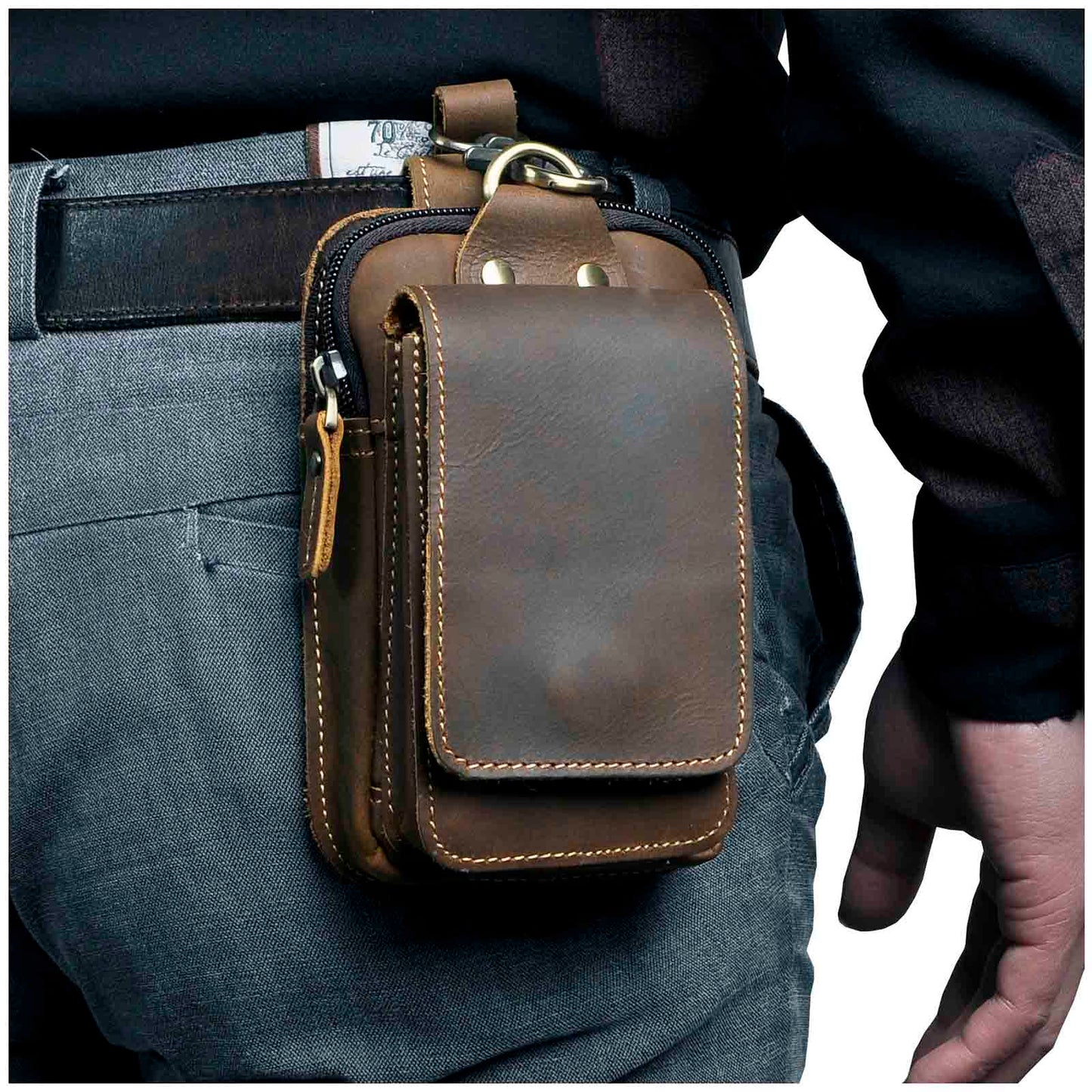 Floroux - Sac banane en cuir premium pour homme