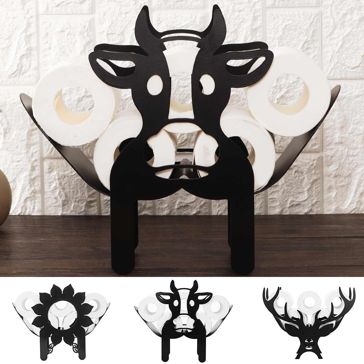 FunShape - Porte-rouleau de toilette ludique avec design d'animaux