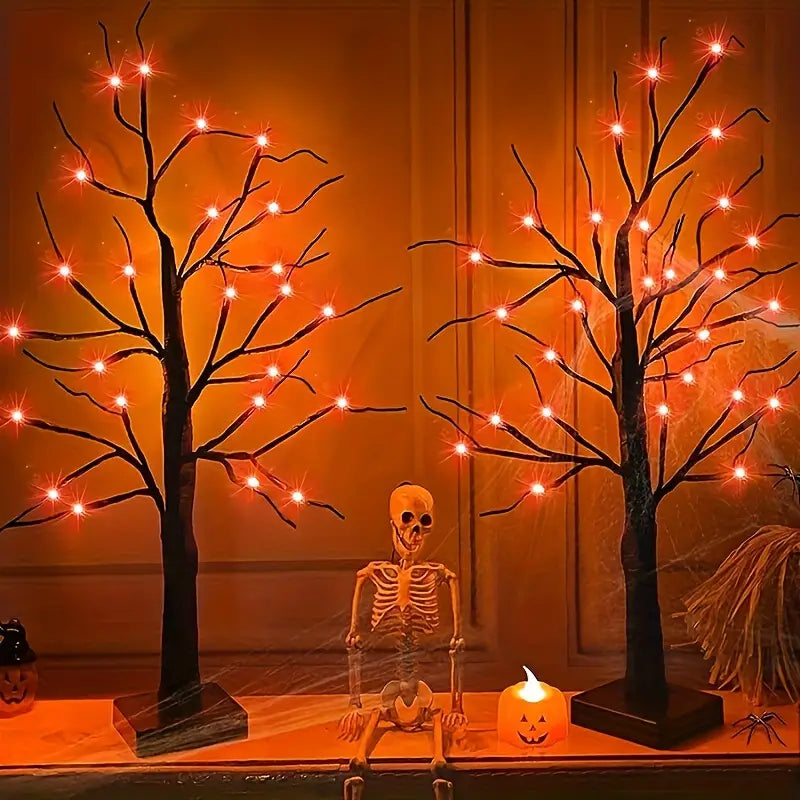 Floroux Birch Tree LED Halloween | Ambient Light | Light Decoration in Orange and Purple